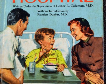 Vintage Children's Book "A Visit to the Hospital" Wonder Book 1950's Book Last Minute Gift