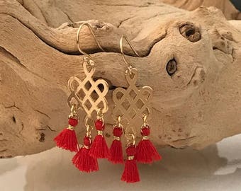 Chinese Knot Tassel Earrings