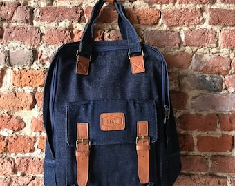 Navy canvas backpack