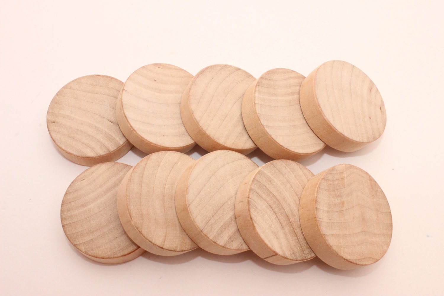 Set of 10 birch wood discs 15 / 37cm