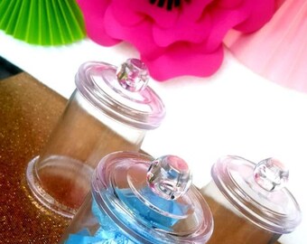 jar favors containers (6 pieces)/candy container/ candy buffet/clear container/container with lid/ hard plastic container