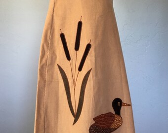 Vintage 1970s Cattail Duck Corduroy Wrap Skirt Size Small by The Put Ons Size XS / Small