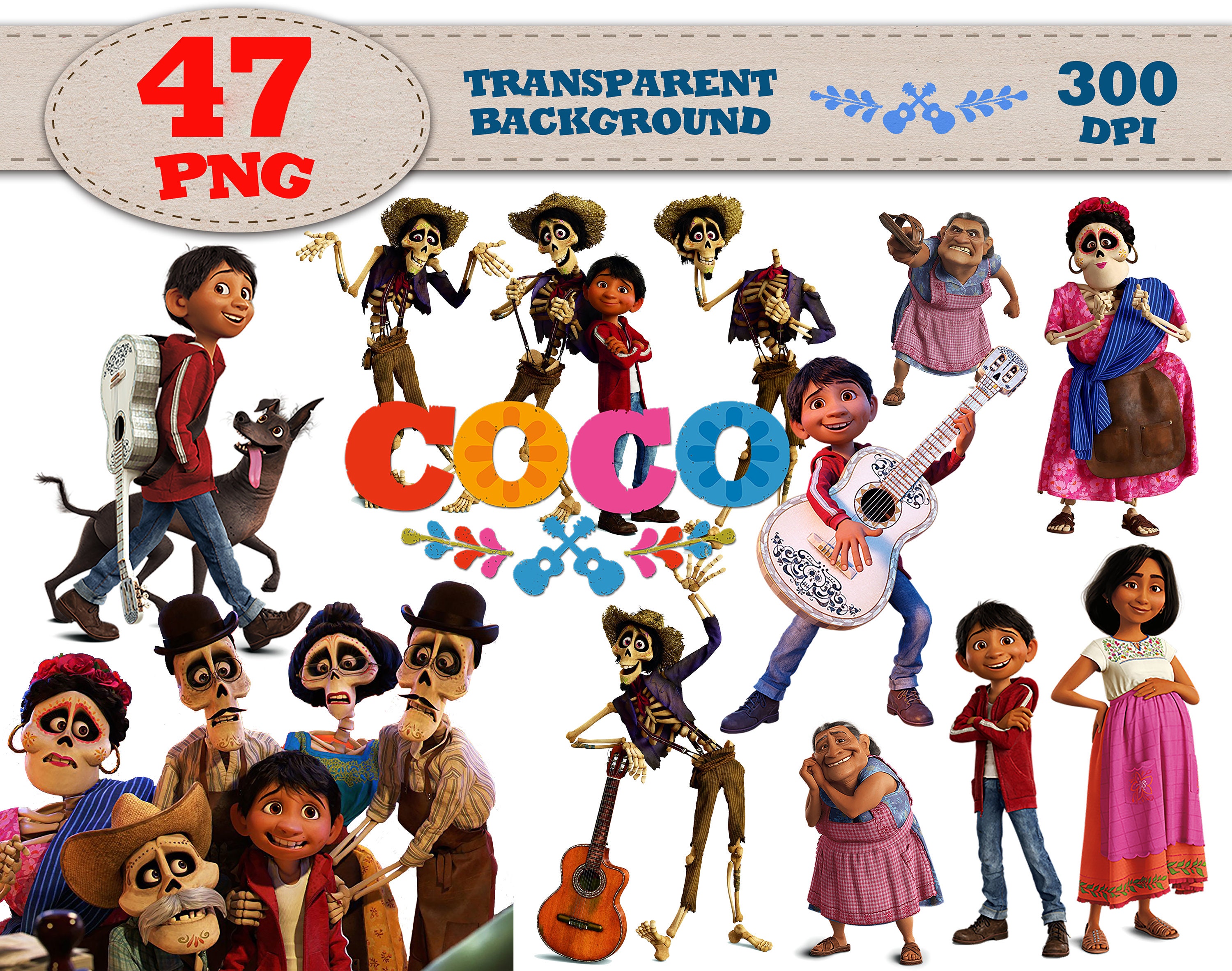 Coco Movie Clipart, Coco Movie PNG characters full quality 