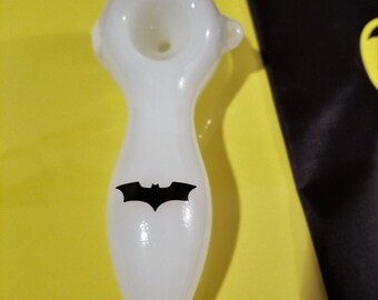 White Glass Batman Pipe Black Glass Cool Bat Bag Combo Pipe Bag Bang For Great Glass Deal