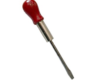 Free Shipping USA! Vintage UTILITY Ratchet Screwdriver USA Tool Old Flat Head Works! Tool Collectors Look!