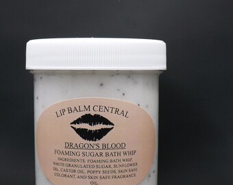 DRAGON'S BLOOD Foaming Bath Whip Sugar Scrub 4 oz Jar