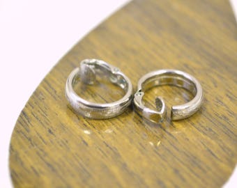 1980s Silver Hoop Clip Earrings