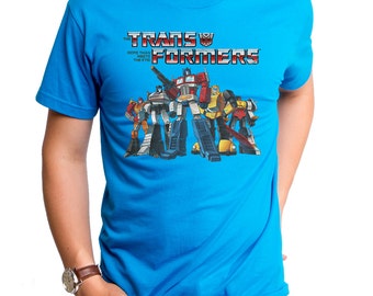 Autobot Crew (HAS0204-101TEL) Transformers Men's T-shirt. Transformers, autobots, robots, comics, Optimus Prime, Roll Out, 80's tees.