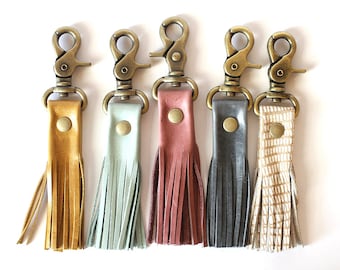 Leather Tassel Keychain - Leather Keychain - Key Fob - Tassel Keychain - Keychain - Keychains - Leather Tassel - Tassel - Tassels - Key Fobs