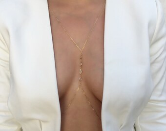 Body Chain, body jewelry, bikini body jewelry, cross body necklace, gift for her, crystal body chain, harness body chain, festival chain