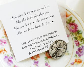 Irish Blessing / Wedding Party Favor / Pocket Clover