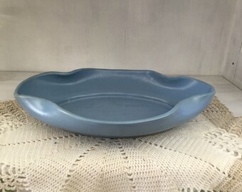 Rumrill Pottery (Red Wing Pottery) vintage console bowl, H43, blue, great planter for succulents! Made in the USA