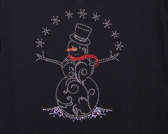 Snowman in Rhinestuds, Rhinestones, and Glitter VInyl