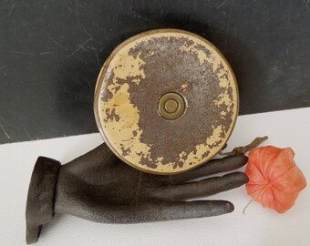 Roll Up Metal Measuring Tape Case - Carpenters Handyman Tool - Gift Man Woodworker - Vintage Tape Measure