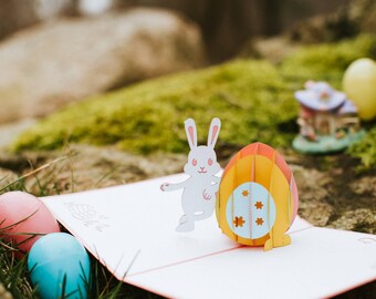 Easter Bunny Pop Up Card, Easter Bunny Card, Easter Pop Up Card, Easter Card, Easter Egg Pop Up Card, Easter Egg Card, Easter, Egg, Lovepop