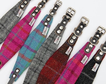 Dog collar, Harris Tweed, hound collar, greyhound collar, Whippet collar, Saluki collar