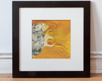 Drawing/Painting/collage original 15/15 cm (5.9/5.9 inch)