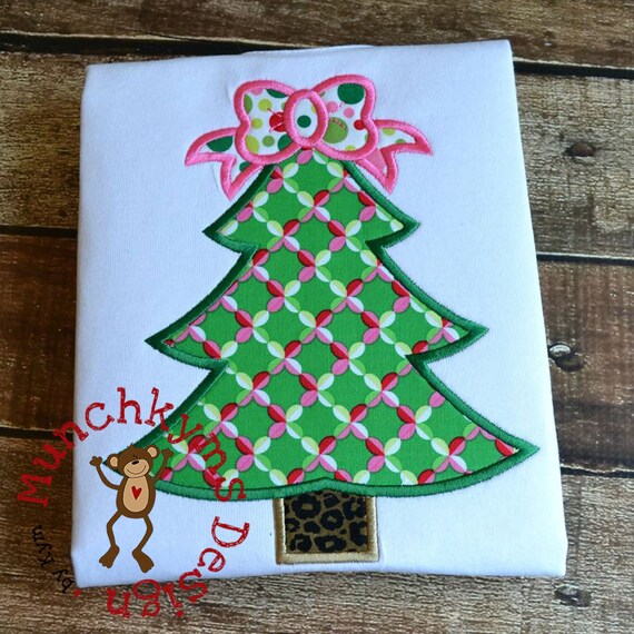Christmas Tree Bow Applique