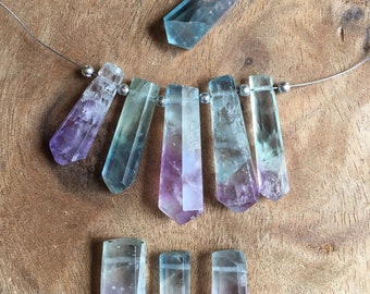 Fluorite Necklace - Raw Crystal Necklace - Fluorite Jewelry - Raw Stone Necklace - Crystal Healing Necklace - Fluorite