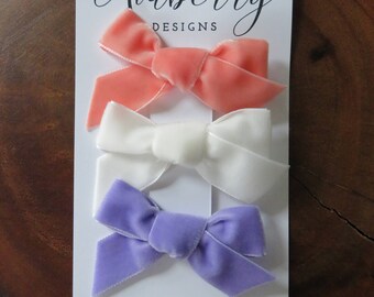The "Spring" Velvet Bow Set