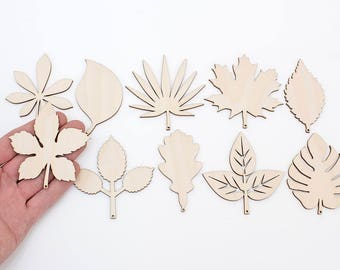 Set of 10x Wooden Leaves (8cm) Embellishments Shapes Art Projects Craft Decoration Gift Decoupage Ornament MG000729