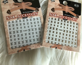 3D Nail Accessory -1 sheets Gold or Silver