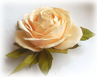 Antique white Wedding rose clip Bridal Hair piece Bridal Hair flower Rose Romantic bridal hair Accessory Rose ivory Wedding Accessory bridal