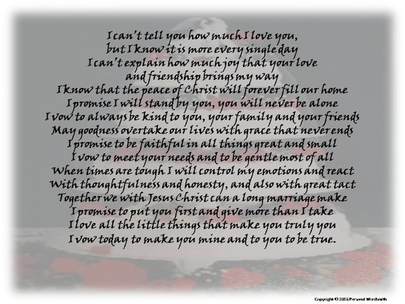 Fruit of the Spirit Wedding Vows Digital Print Downloadable