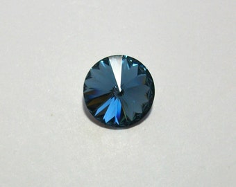 1 cabochon Swarovski 1122 Rivoli 14 mm - blue denim