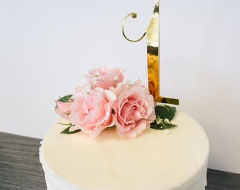 Classic 1 - Cake Topper | Gold Foil | Gold Foil Cake Topper | Customizable