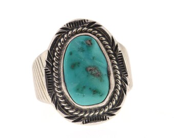 Vintage Turquoise Ring, Sterling Silver Turquoise Ring, Will Denetdale Ring, Southwestern Jewelry, Navajo