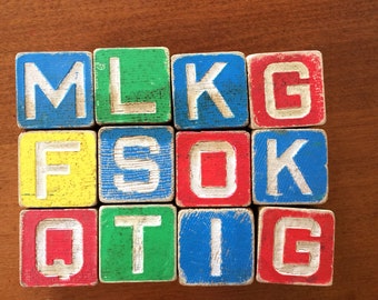 12 Wooden Disney Alphabet Blocks