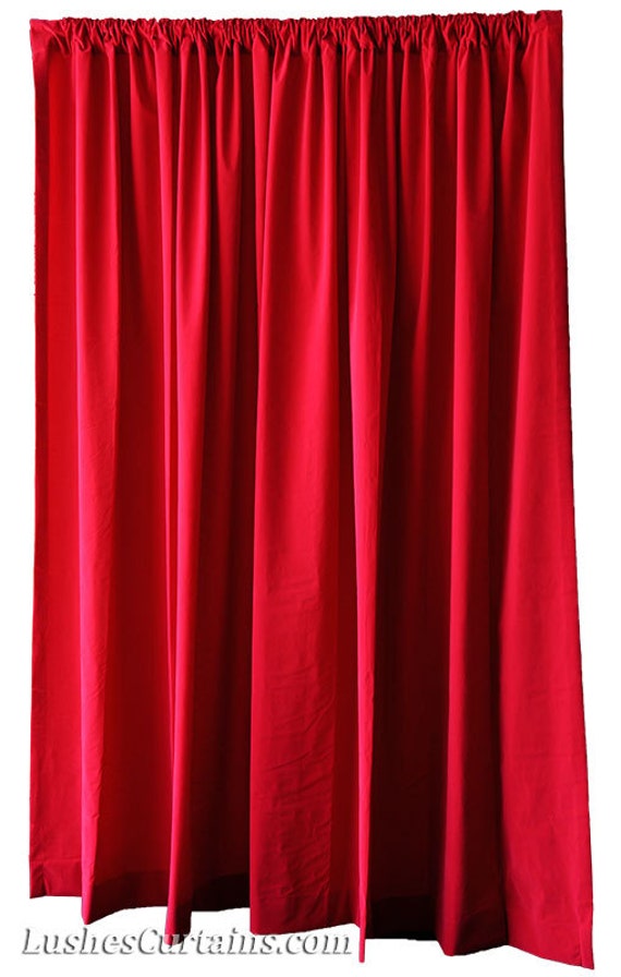 Cherry Red Velvet 144 inch Curtain Long Panels Drape
