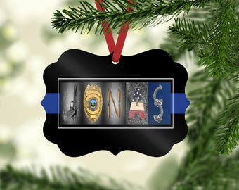 police officer ornament fathers day gift police ornament gift thin blue line ornament police officer gift tag cop ornament cop dad - Police Officer Christmas Decorations police officer ornament fathers day gift police ornament gift thin blue line ornament police officer gift tag cop ornament cop dad - Police Officer Christmas Decorations