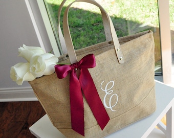 Initial Tote Bag for Bridesmaid Gift. Quantity: 1. Bridesmaid Tote. Personalize Tote Bag. Monogram Tote Bag with Zipper.
