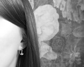 ECHO | Sterling Silver Dangle Earrings with Herkimer Diamonds