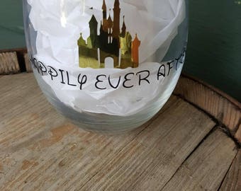 Happily Ever After Disney Stemless Wine Glass