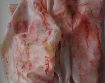 Handpainted silk scarf 45 x 180 cm
