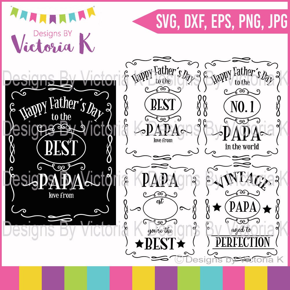 Download 2 Frames included Father's Day svg Papa svg Vintage