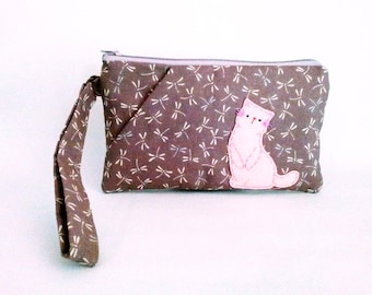 Maroon wristlet, iPhone wristlet, wristlet pouch, wristlet wallet, wristlet purse, clutch purse, cat wristlet, phone pouch, cat phone pouch