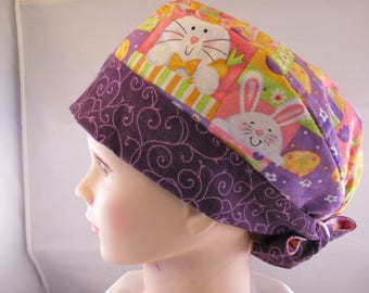 Women's Pixie Scrub Hat Easter Bunny