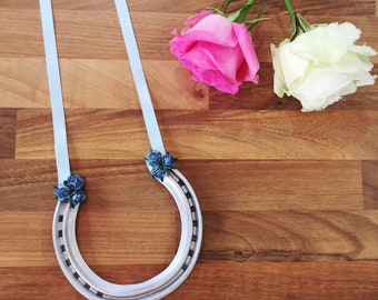 Real wedding horseshoe, something blue, traditional wedding gift, simple wedding horseshoe