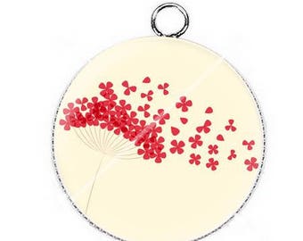 Pendentif cabochon résine pissenlit 5