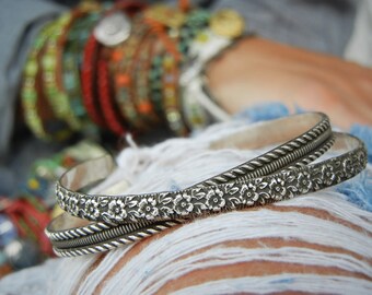 Sterling Silver Cuff Bracelet, ONE Cuff Bracelet, Stacking Bracelet Cuff Bracelet, Artisan Cuff Bangle Bracelet, ONE Sterling Silver Cuff