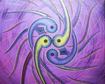 Painting: purplish sense of movement.