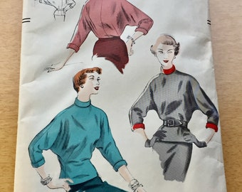VOGUE 50's Dolman Blouse Sewing Pattern # 7176