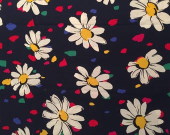Vintage Cotton Daisy Pattern Fabric