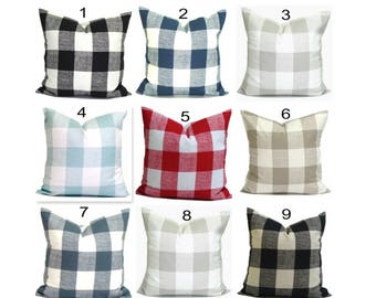 Buffalo Check Pillow Covers, Plaid Pillows. Check Pillow, Gingham Pillow, Throw Pillow, Farmhouse Pillow, Pillow Sham.Euro Sham.cm.All Sizes