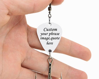 Custom personalized fishing hook, engraving phrase, engraved fishing lure, monogram fishing hooks, custom your phrase, engraved lure for dad