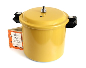 Presto Pressure Canner Large 20 Quart Size - Holds Half Gallon Jars - 1970s Harvest Gold CAA20